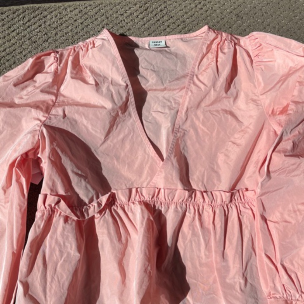 Pink Silk Blouse from Aritzia